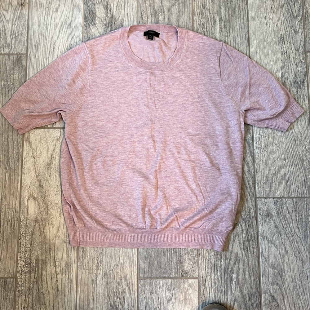 Jcrew  silk blend short-sleeve sweater, lavender size XL